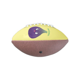 Cute happy purple fig fruit cartoon football