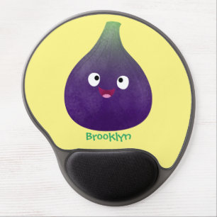 Cute happy purple fig fruit cartoon gel mouse pad