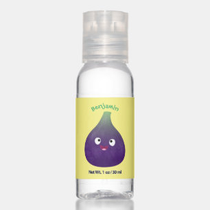 Cute happy purple fig fruit cartoon hand sanitizer