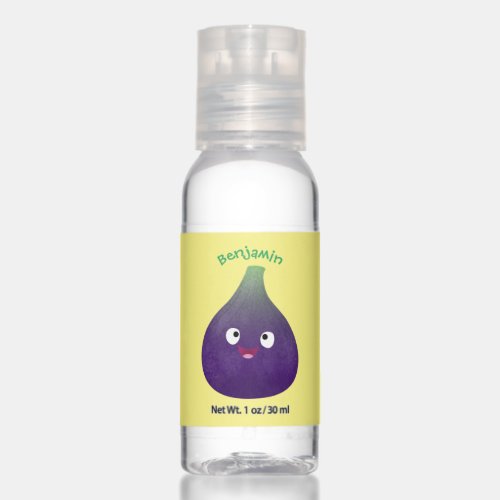 Cute happy purple fig fruit cartoon  hand sanitizer