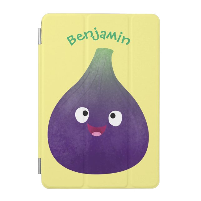 Cute happy purple fig fruit cartoon iPad mini cover (Front)