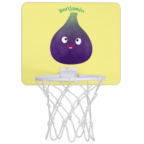 Cute happy purple fig fruit cartoon mini basketball hoop