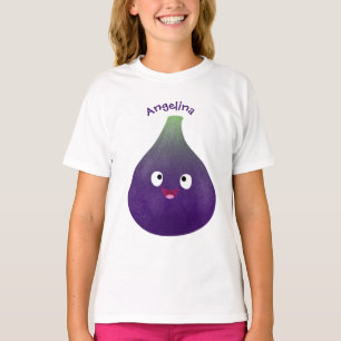 Cute happy purple fig fruit cartoon T-Shirt