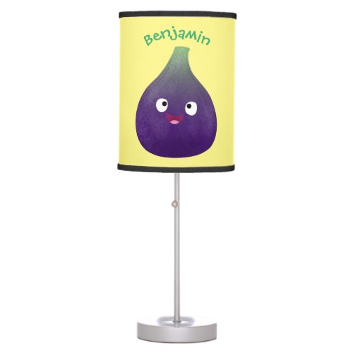 Cute happy purple fig fruit cartoon table lamp