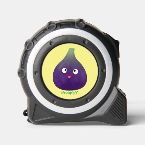 Cute happy purple fig fruit cartoon tape measure