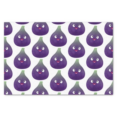 Cute happy purple fig fruit cartoon tissue paper