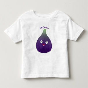 Cute happy purple fig fruit cartoon toddler t-shirt