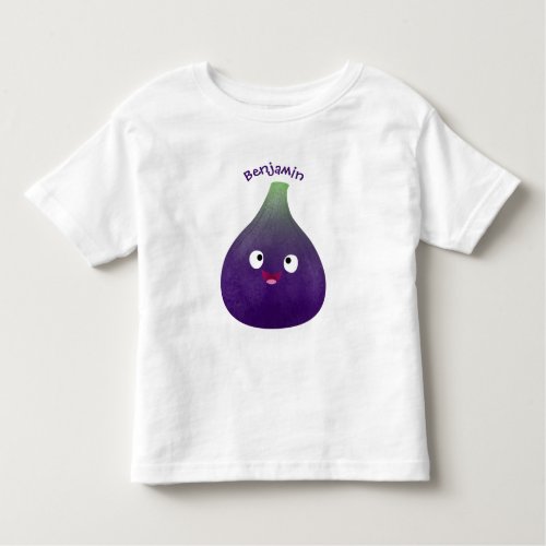 Cute happy purple fig fruit cartoon  toddler t_shirt