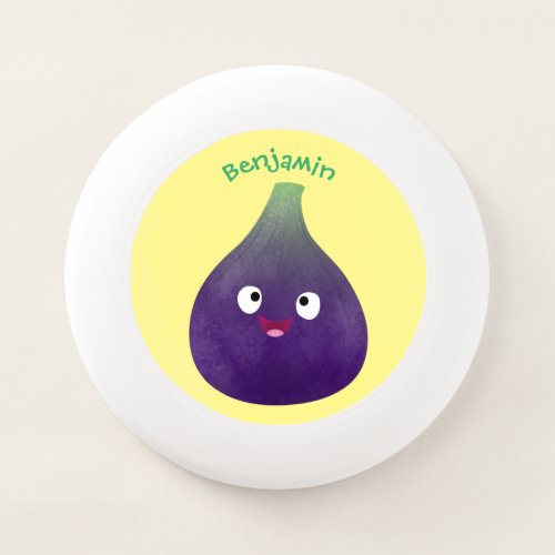 Cute happy purple fig fruit cartoon Wham_O frisbee