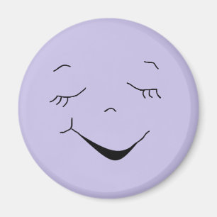 Cute Happy Purple Silly Face Magnet