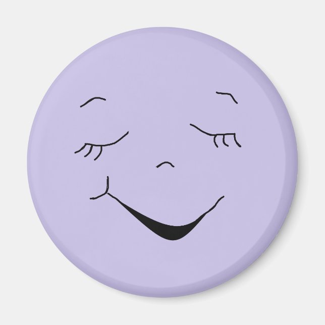 Cute Happy Purple  Silly Face Magnet (Front)