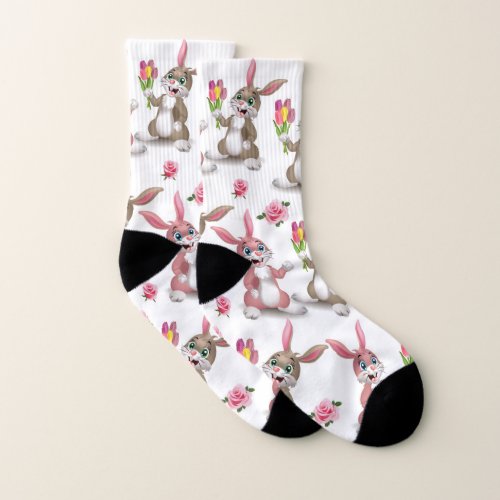 Cute Happy Rabbits Socks
