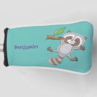 Cute happy raccoon baby cartoon illustration