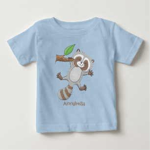 Cute happy raccoon baby cartoon illustration T-Shirt