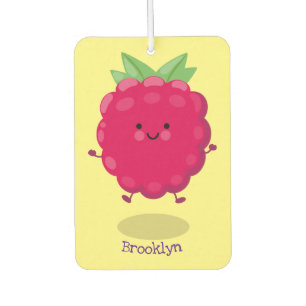 Cute happy raspberry cartoon illustration  air freshener