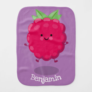 Cute happy raspberry cartoon illustration baby burp cloth