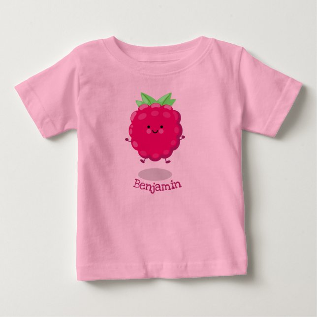 Cute happy raspberry cartoon illustration baby T-Shirt (Front)