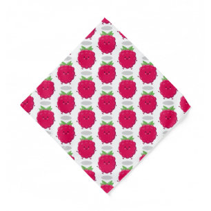 Cute happy raspberry cartoon illustration  bandana
