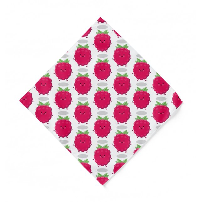 Cute happy raspberry cartoon illustration  bandana (Front)