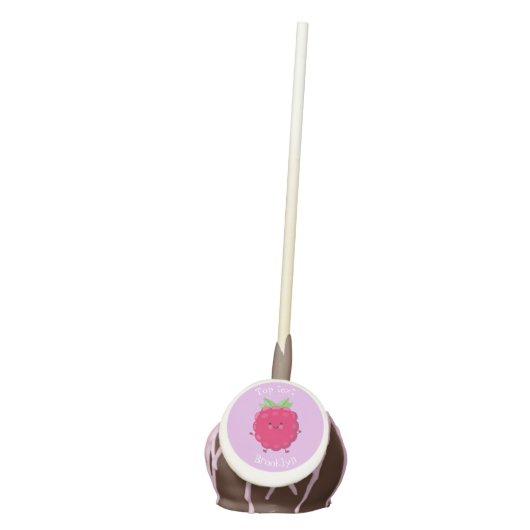 Cute happy raspberry cartoon illustration cake pops (Front)
