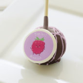 Cute happy raspberry cartoon illustration cake pops (Front Insitu)