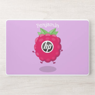Cute happy raspberry cartoon illustration HP laptop skin
