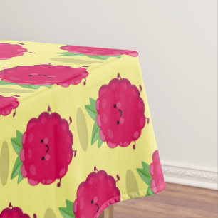 Cute happy raspberry cartoon illustration tablecloth