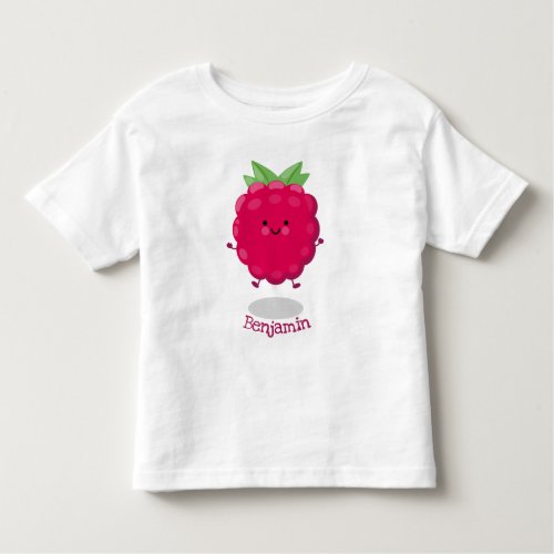 Cute happy raspberry cartoon illustration toddler t_shirt