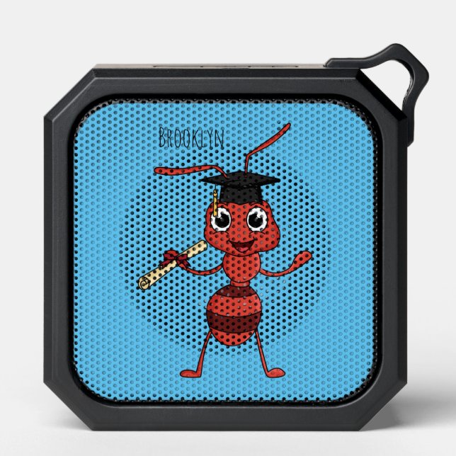 Cute happy red ant cartoon  bluetooth speaker (Front)