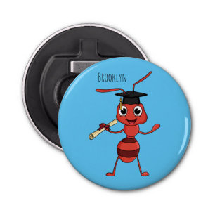 Cute happy red ant cartoon bottle opener