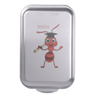 Cute happy red ant cartoon cake pan