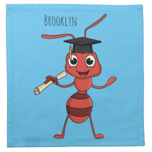 Cute happy red ant cartoon  cloth napkin