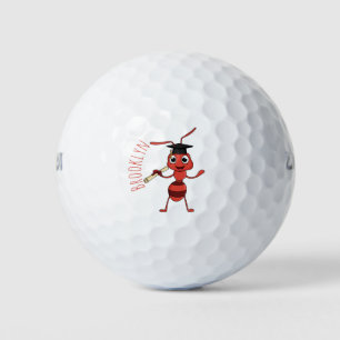 Cute happy red ant cartoon golf balls