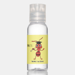 Cute happy red ant cartoon hand sanitizer