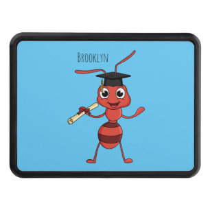 Cute happy red ant cartoon hitch cover