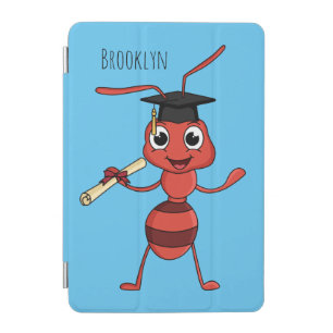 Cute happy red ant cartoon iPad mini cover