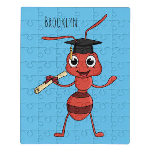 Cute happy red ant cartoon  jigsaw puzzle