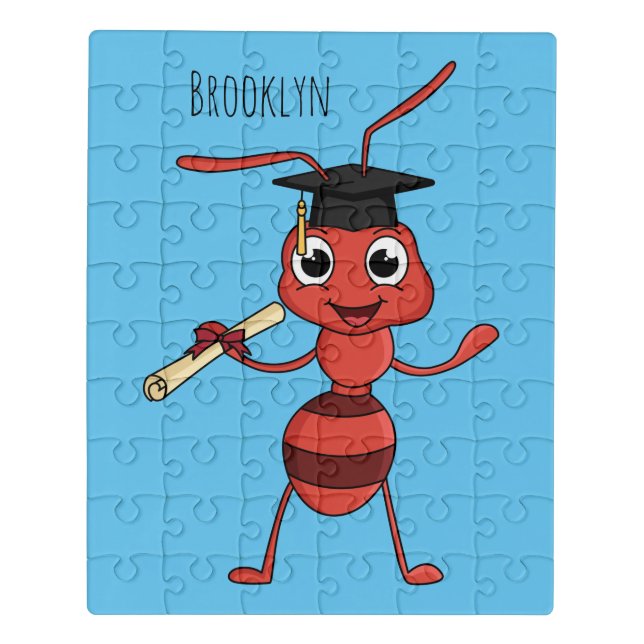 Cute happy red ant cartoon  jigsaw puzzle (Puzzle Vertical)