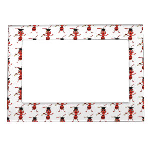 Cute happy red ant cartoon magnetic frame