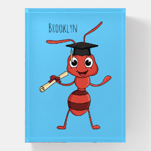 Cute happy red ant cartoon paperweight