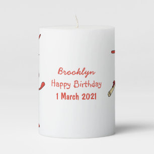 Cute happy red ant cartoon pillar candle