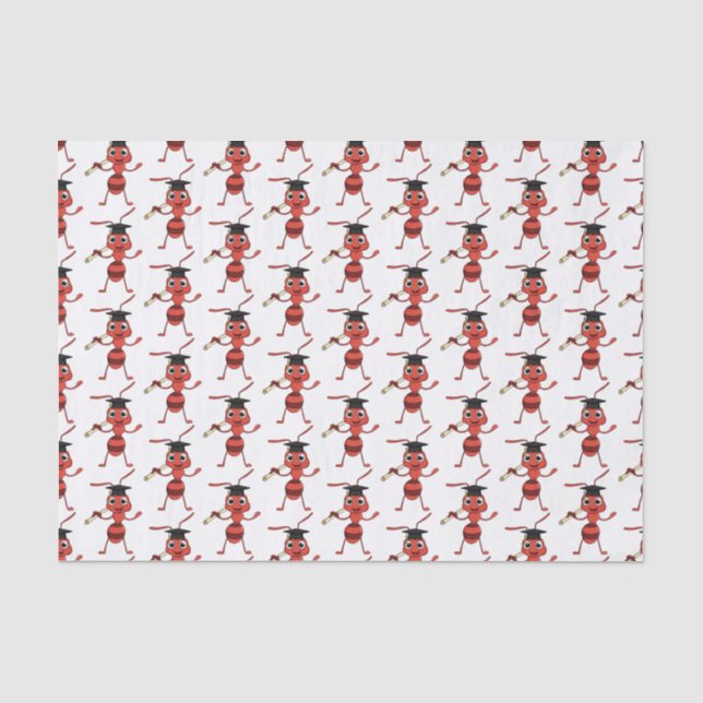 Cute happy red ant cartoon tissue paper (Front)
