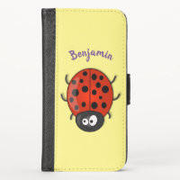 Cute happy red ladybug cartoon illustration
