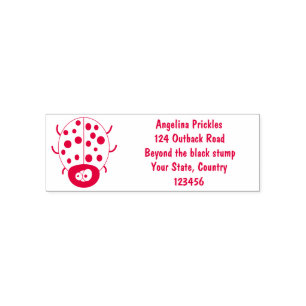 Cute happy red ladybug cartoon illustration self-inking stamp