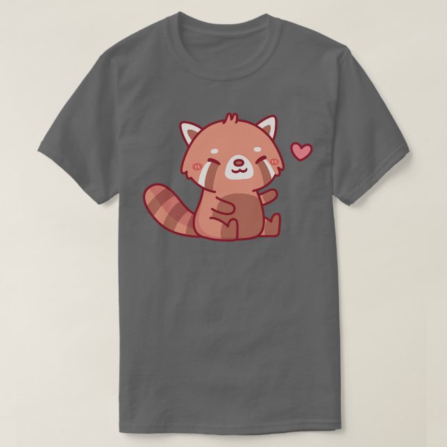Cute Happy Red Panda Doodle T-Shirt (Design Front)