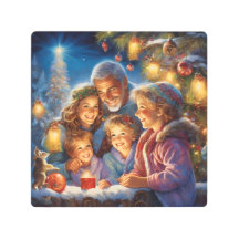 Cute Happy Santa Claus Family Cozy Holiday