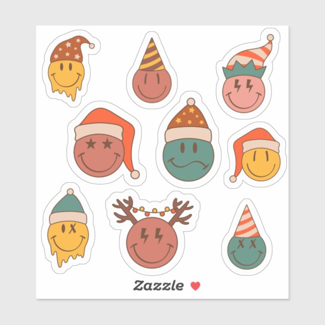 Cute Happy Santa Face scrapbook stationery Sticker (Sheet)