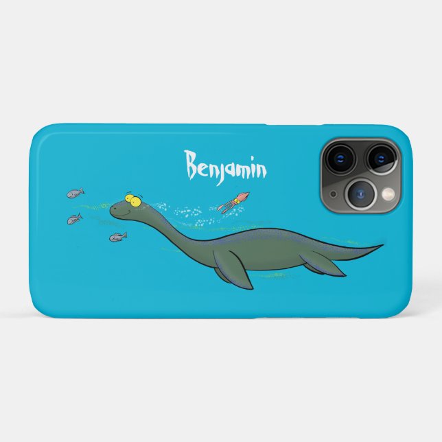 Cute, happy sea monster plesiosaur cartoon Case-Mate iPhone case (Back (Horizontal))