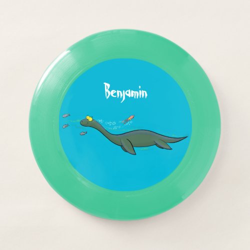 Cute happy sea monster plesiosaur cartoon Wham_O frisbee