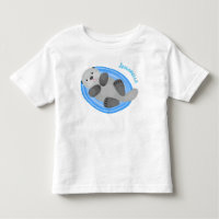 Cute happy sea otter blue cartoon illustration